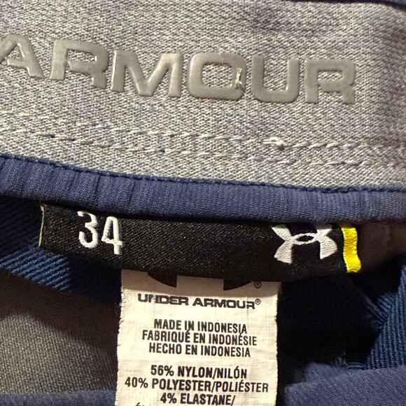 Under Armour Men’s Blue Golf Shorts Size 34 Loose Fit Flat Front Active - Picture 3 of 7